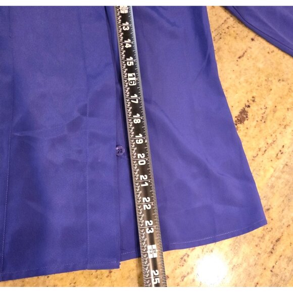Vintage Anne Klein New Aspects Suze 6  Purple Silky Secretary Blouse High Neck - Picture 5 of 16